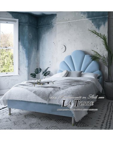 Letto Matrimoniale design moderno in ecopelle o velluto  contenitore qualsiasi colore Sole