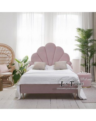 Modernes Design-Doppelbett in Öko-Leder oder Samt, Stauraum in jeder Farbe.