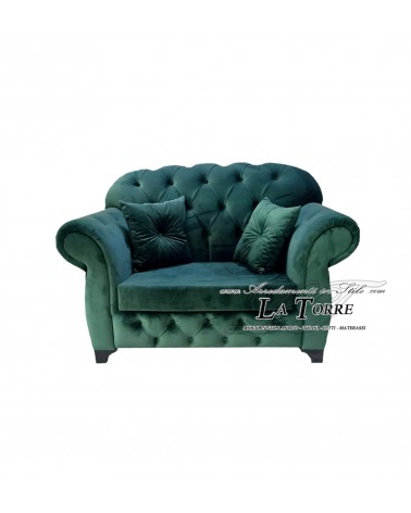 Armchair sofa Net and mattress chesterfield with armrests baroque velvet or eco-leather any color Swarovski buttons AZ01