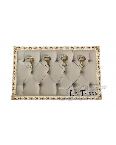 Coat rack with perforated frame for wall baroque coat rack ivory with gold details ivory eco-leather GG