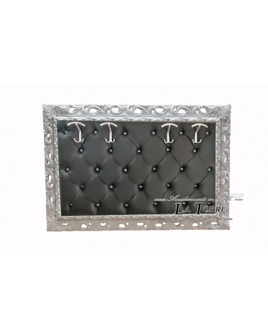 Wall coat rack baroque coat stand white black faux leather Swarovski GGB
