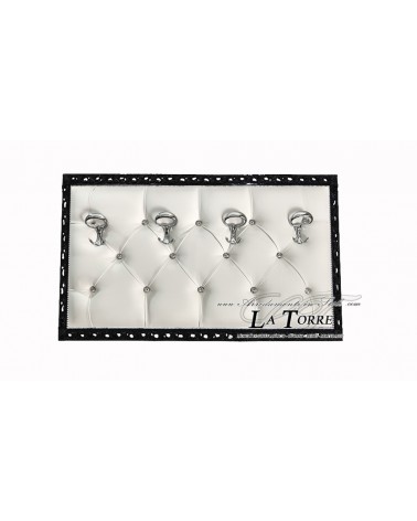 Coat rack with perforated frame wall mounted baroque coat stand black white eco-leather Gm224