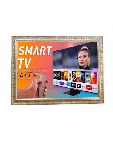 Dekorativer Rahmen im klassischen Barockstil für Smart-TVs, silbernes Holz TVD621
