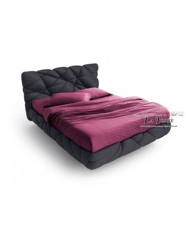 Modernes Doppelbett Marvin mit Stauraum, schwarzer Samt, Kunstleder, jede Farbe