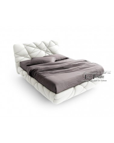 Modernes Doppelbett Marvin mit Stauraum, weißes Kunstleder, jede Farbe