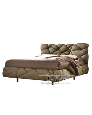 Letto Matrimoniale king size  contenitore Moderno velluto ecopelle tortora qualsiasi colore Marvin