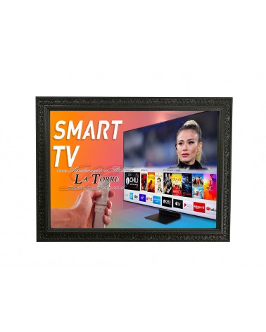 Cornice decorativa classica stile barocco per Televisore Smart TV  legno nera TVD621N