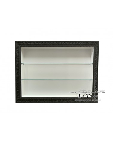 Wall-mounted display cabinet Baroque style glossy black frame TV stand box made to measure VTD621