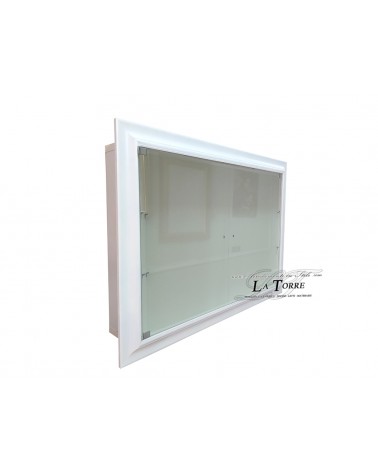 Wandmontierter Vitrinenschrank mit klassischen Glastüren und maßgefertigtem Flaschenhalterrahmen VTRovescio /B