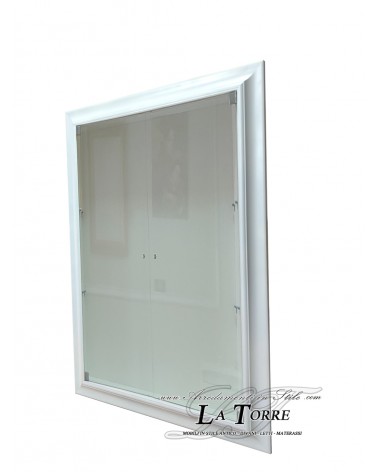 Wall-mounted display cabinet with glass doors, classic style, custom-made bottle holder frame VTRovescio /B