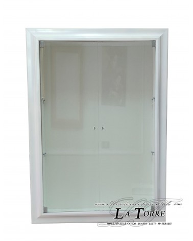Wall-mounted display cabinet with glass doors, classic style, custom-made bottle holder frame VTRovescio /B
