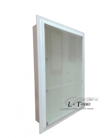 Wandmontierter Vitrinenschrank mit klassischen Glastüren und maßgefertigtem Flaschenhalterrahmen VTRovescio /B