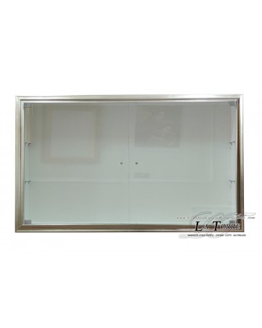 Wall-mounted display cabinet with glass doors, classic style, custom-made bottle holder frame VTRovescio /A