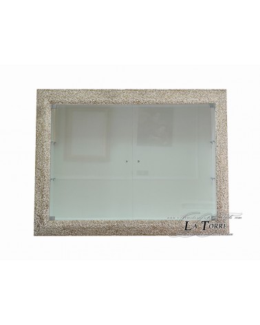 Wandmontierter Vitrinenschrank mit Glastüren, klassisches Design, maßgefertigter Flaschenhalterrahmen VT141BO