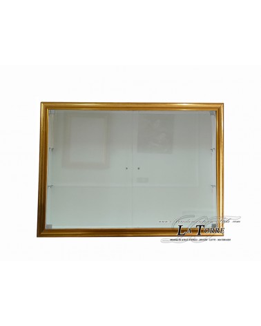 Wandmontierter Vitrinenschrank mit klassischen Glastüren und maßgefertigtem Flaschenhalterrahmen VTRovescio /O