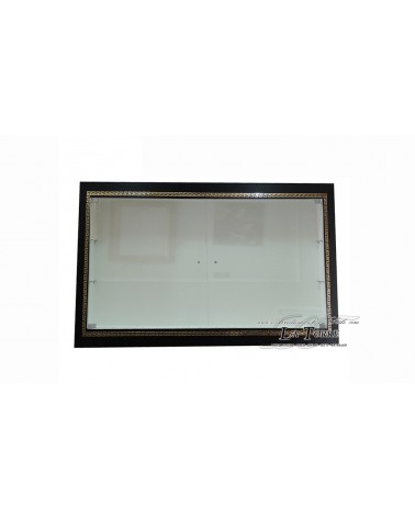 Wall-mounted display cabinet with glass doors, classic style, custom-made bottle holder frame VTCapri/N