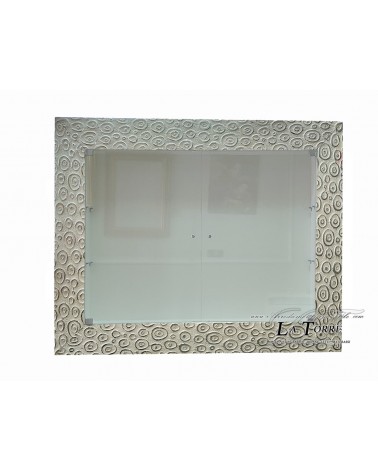 Wandvitrine mit Glastüren im Barockstil, klassischem Rahmen und maßgefertigtem Flaschenhalter VT CerchioP95