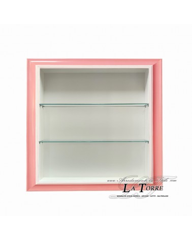 Wandmontierter Vitrinenschrank, klassischer Stil, moderner Goldrahmen, maßgefertigter TV-Ständer VTRovescio/R