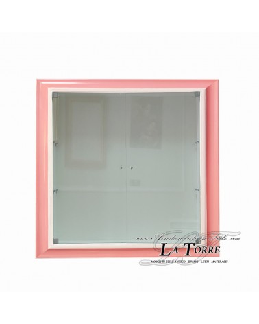 Wandmontierter Vitrinenschrank mit klassischen Glastüren und maßgefertigtem Flaschenhalterrahmen VTRovescio /R