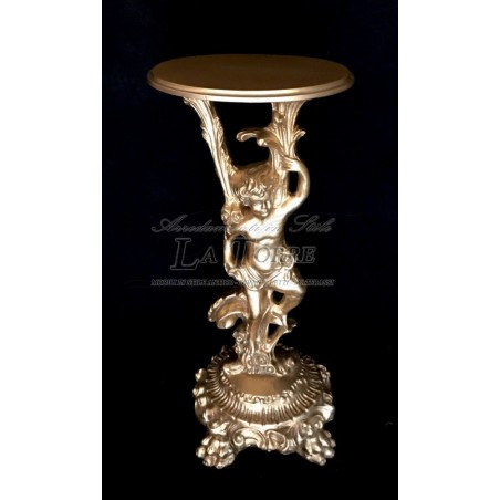 Telephone stand column silik antique backsplash Angel putto gold baroque R51