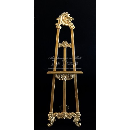 Cavalletto tre piedi barocco porta quadro dipinto cornice foglia oro R55