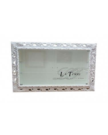 Wandvitrine mit Glastüren im Barockstil, perforiertem Rahmen, maßgefertigtem Flaschenhalter, VTGGB