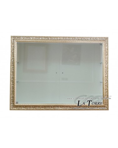 Wall-mounted display cabinet with glass doors Baroque style perforated frame custom-made bottle holder VTD621