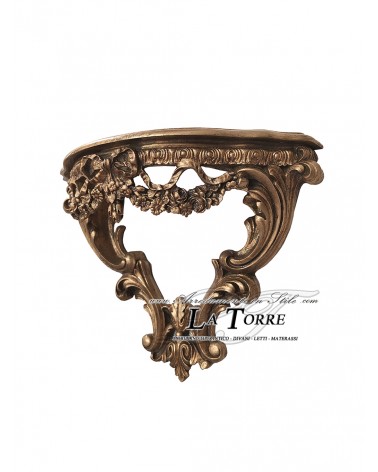 Console wall shelf antique gold leaf with silik bow baroque Louis XV R72