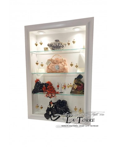 Wall-mounted display cabinet classic style notice board modern white frame custom-made TV stand VTRovescio/B