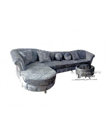 4 seater sofa with net and mattress peninsula baroque velvet or eco-leather damask swarovski any color AZ66