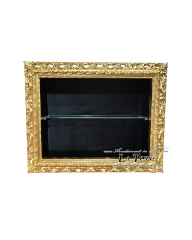 Classic suspended wall display cabinet in Baroque style perforated frame custom box VTGO