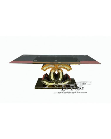Couchtisch mit Spiegel und Swarovski-Details – Modernes und luxuriöses Design F42B Gold