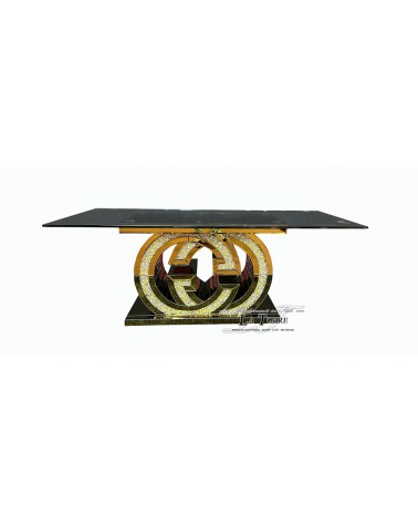 Moderner rechteckiger Wohnzimmer-Couchtisch/Teetisch F42C Gold