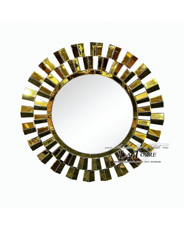 Round Gold Wall Mirror – Luxury Modern Ray Frame Ø90 cm A55G gold
