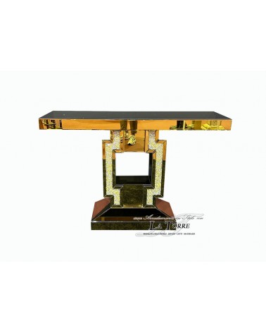 Consolle Specchiata Moderna con Base Rettangolare e Cristalli Swarovski E48F/o