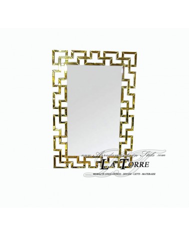 Specchiera Moderna oro 120x80 cm – Cornice Geometrica di Lusso Elegante A026