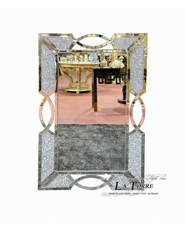 Specchiera Moderna con Cristalli Swarovski – Cornice di Lusso Specchiata 120x80 cm 1204