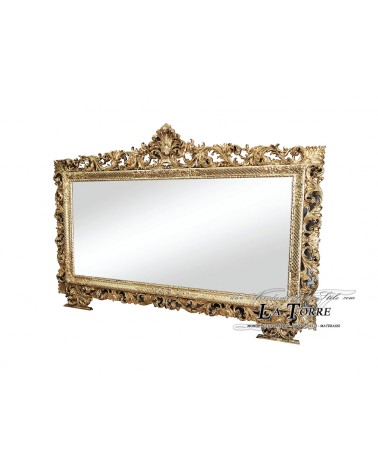 Classic mirror gold leaf antique style baroque cut glass wall LAT