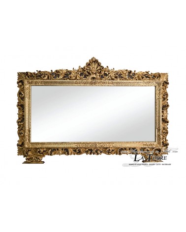 Classic mirror gold leaf antique style baroque cut glass wall LAT