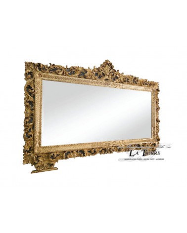 Classic mirror gold leaf antique style baroque cut glass wall LAT
