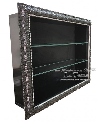 Classic suspended wall display cabinet Baroque style custom made TV stand box frame VTMadrid