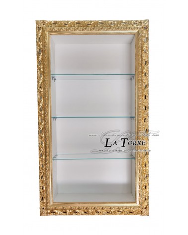 Classic suspended wall display cabinet in Baroque style perforated frame custom box VTGO