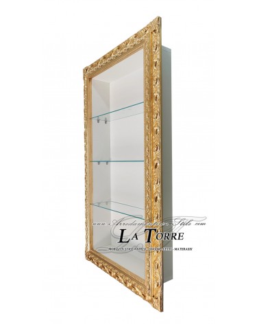 Classic suspended wall display cabinet in Baroque style perforated frame custom box VTGO