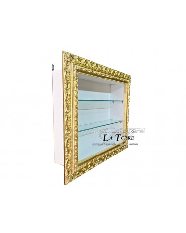 Classic suspended wall display cabinet in Baroque style perforated frame custom box VTGO