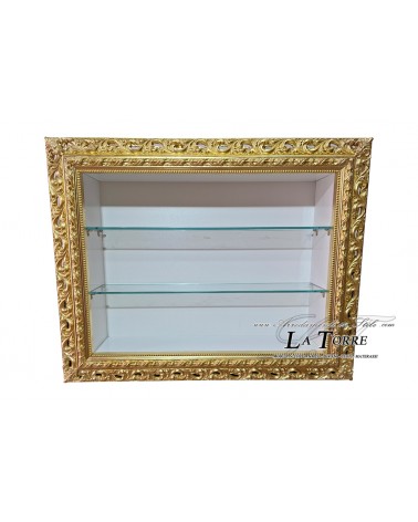 Classic suspended wall display cabinet in Baroque style perforated frame custom box VTGO