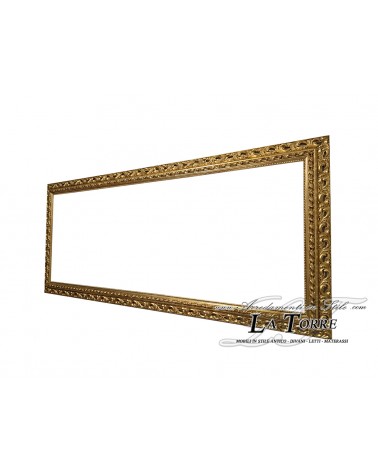 Cornice classica traforata foglia oro brunito quadro barocco su misura in legno GOB