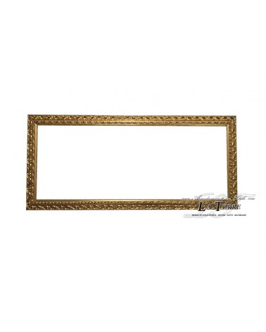Klassischer perforierter Rahmen mit poliertem Blattgold, maßgefertigter barocker Holzrahmen GOB
