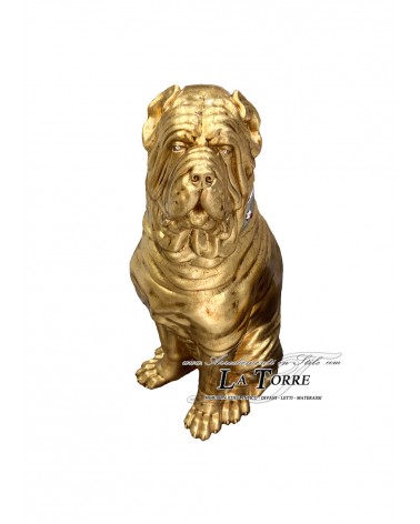 Ceramic animals sculpture dog statue Swarovski dog mastiff gold ceramic H90cm PR51