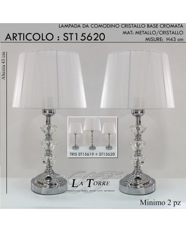 Table lamp pair of three crystal lampshades modern classic lights ST15618