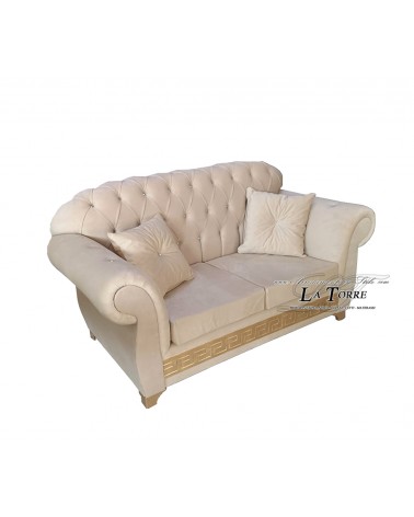 2 seater sofa bed and mattress Chesterfield modern eco leather or velvet any color swarovski AZ02